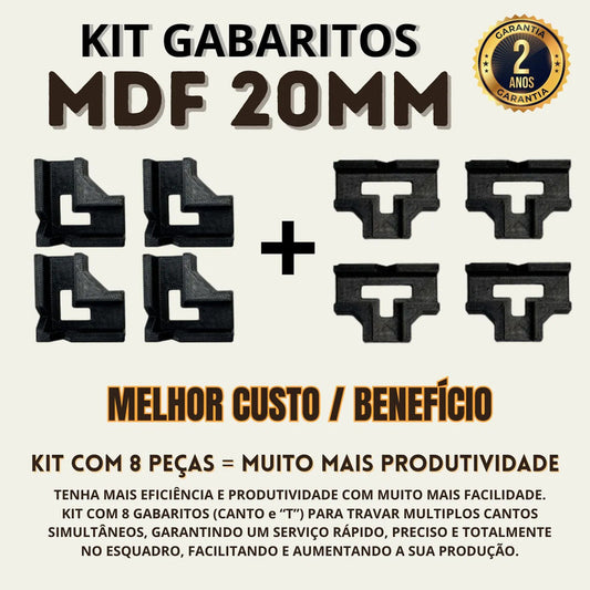 Kit 8 Gabaritos 20mm Montagem De Móveis Nichos Gavetas Mdf 0