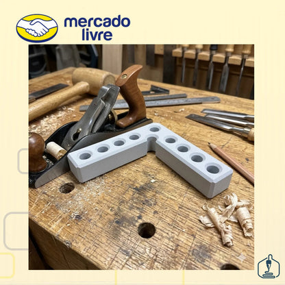 Kit 4 Esquadros 90o Marcenaria, Gavetas, Nichos 100x100mm Branco