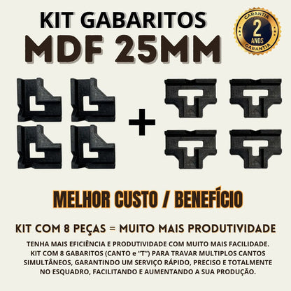 Kit 8 Gabaritos 25mm Montagem De Móveis Nichos Gavetas Mdf 0