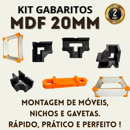 Kit Gabaritos Mdf 20mm Montagem De Móveis Nichos Gavetas Mdf