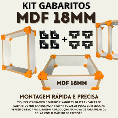 Kit 8 Gabaritos 18mm Montagem De Móveis Nichos Gavetas Mdf 0