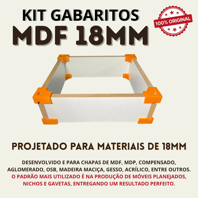 Kit 12 Gabaritos 18mm Montagem De Móveis Nichos Gavetas Mdf Preto