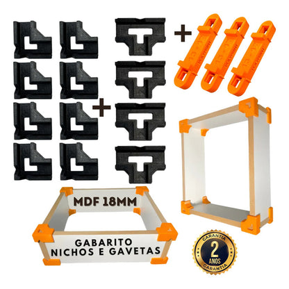 Kit Gabaritos Mdf 18mm Montagem De Móveis Nichos Gavetas Mdf