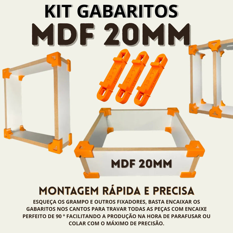 Kit Gabaritos Mdf 20mm Montagem De Móveis Nichos Gavetas Mdf