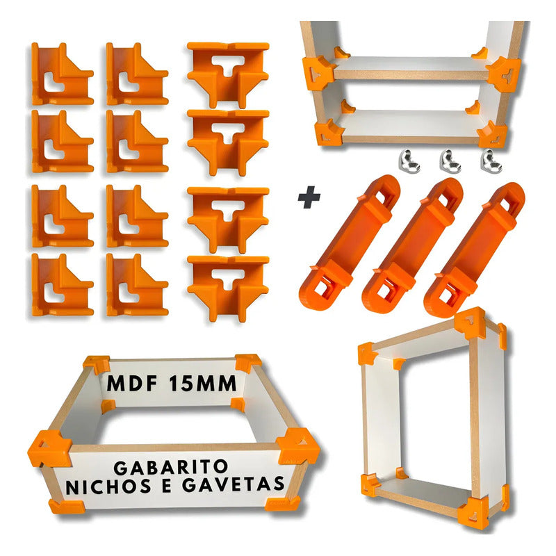 Kit Gabaritos Mdf 15mm Montagem De Móveis Nichos Gavetas Mdf 0