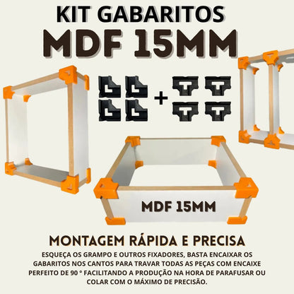 Kit 8 Gabaritos 15mm Montagem De Móveis Nichos Gavetas Mdf 0