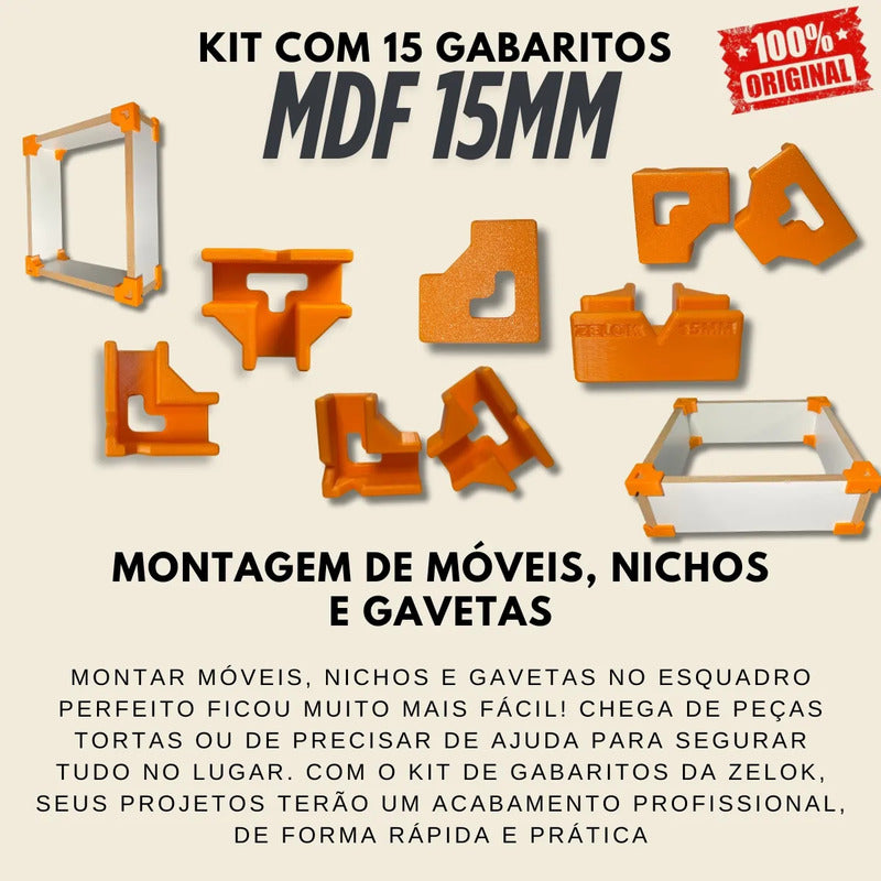 Kit 8 Gabaritos 12mm Montagem De Móveis Nichos Gavetas Mdf 0