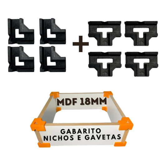 Kit 8 Gabaritos 18mm Montagem De Móveis Nichos Gavetas Mdf 0