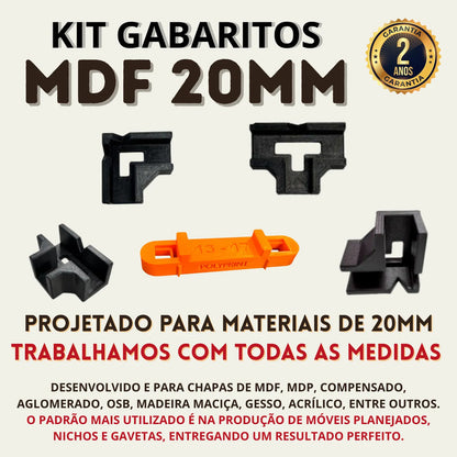 Kit Gabaritos Mdf 20mm Montagem De Móveis Nichos Gavetas Mdf