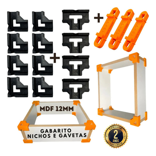 Kit Gabaritos Mdf 12mm Montagem De Móveis Nichos Gavetas Mdf