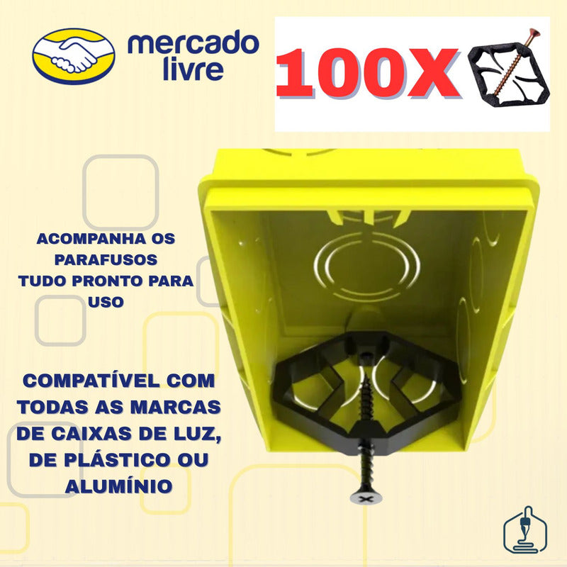 Kit 100 Reparo De Abas Salva Caixinha 4x2 Em Abs + Parafusos