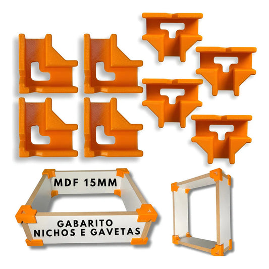 Kit 8 Gabaritos 12mm Montagem De Móveis Nichos Gavetas Mdf 0