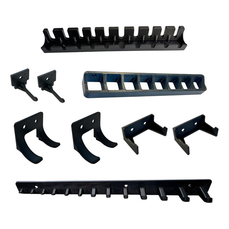 Kit Suportes Para Painel De Ferramentas Universal 9 Peças Preto