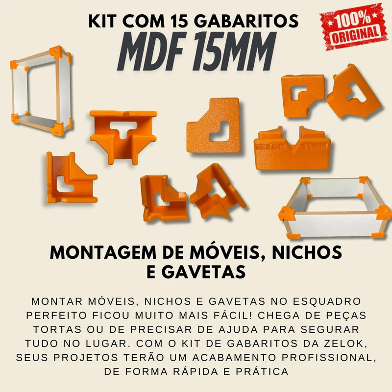 Kit Gabaritos Mdf 15mm Montagem De Móveis Nichos Gavetas Mdf 0