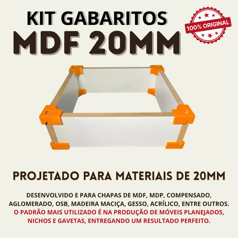 Kit 12 Gabaritos 20mm Montagem De Móveis Nichos Gavetas Mdf Preto