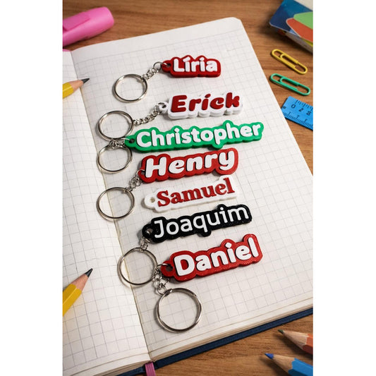 Kit 3 Chaveiros Com Nome Personalizado Tag Para Mochila Mala
