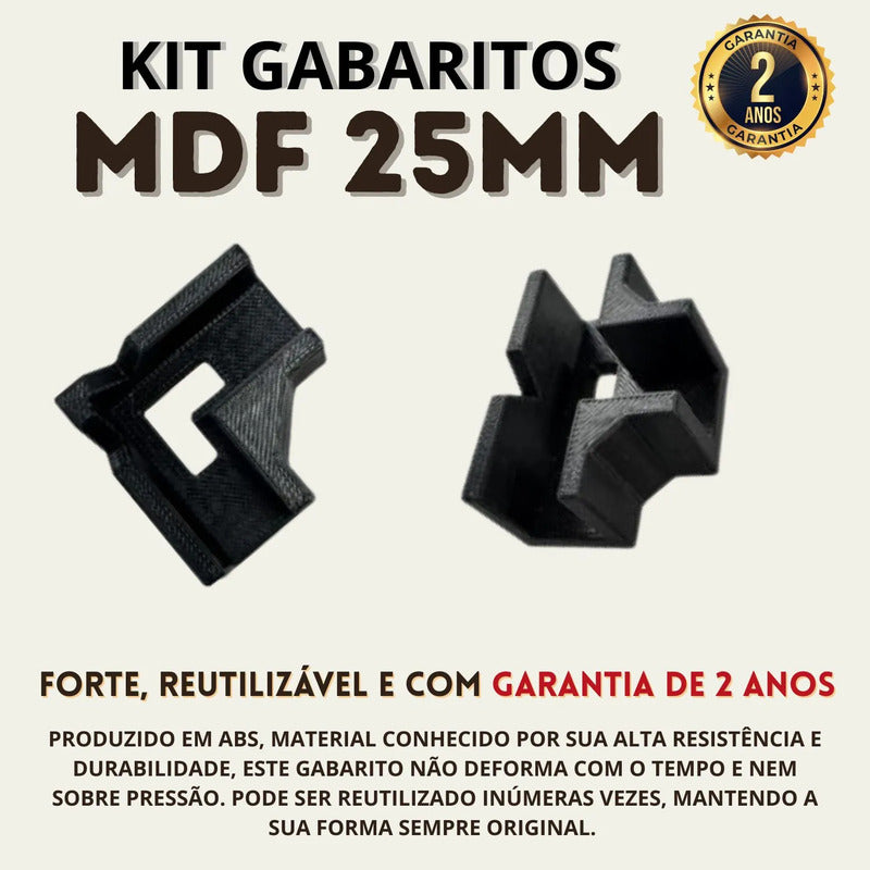 Kit 8 Gabaritos 25mm Montagem De Móveis Nichos Gavetas Mdf 0