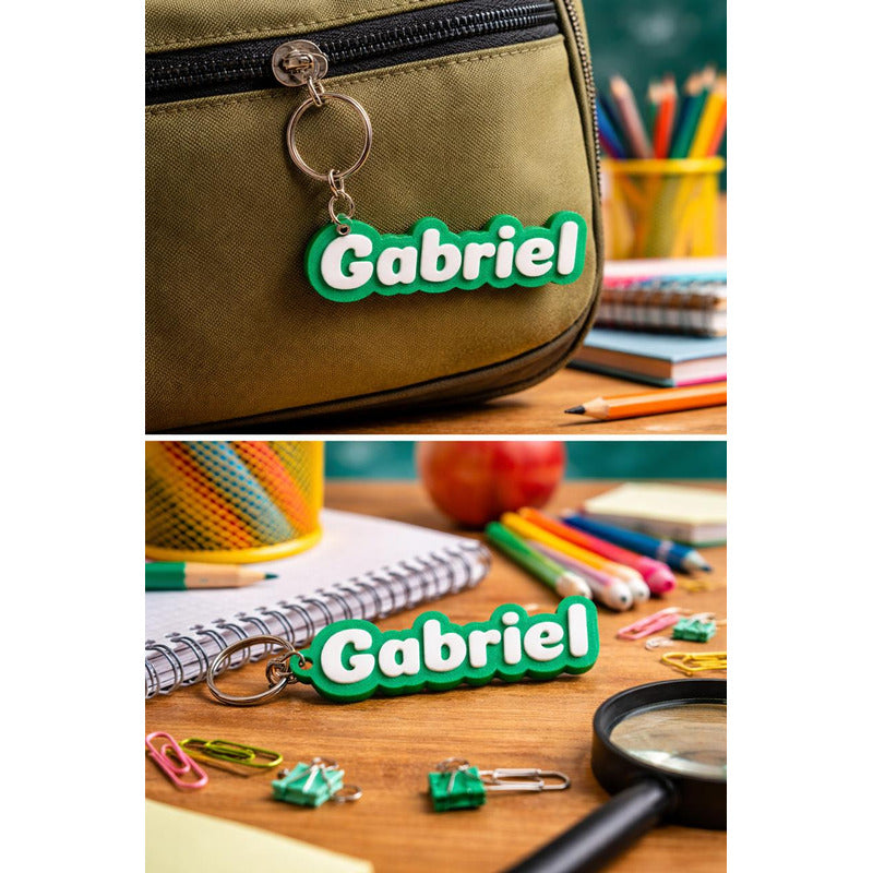 Kit 3 Chaveiros Com Nome Personalizado Tag Para Mochila Mala
