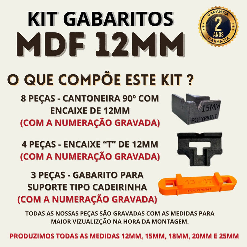 Kit Gabaritos Mdf 12mm Montagem De Móveis Nichos Gavetas Mdf