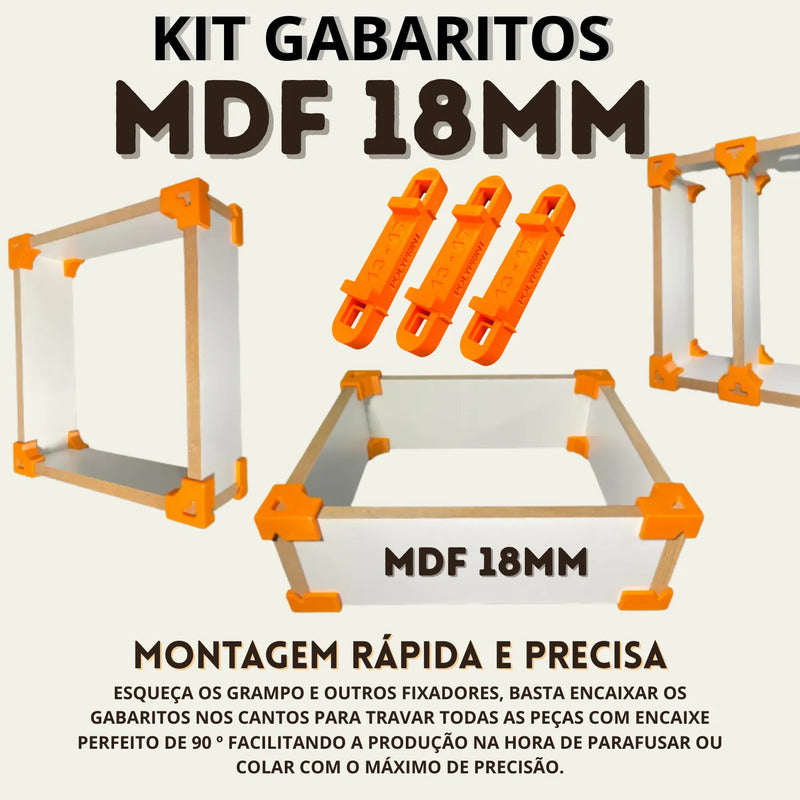 Kit Gabaritos Mdf 18mm Montagem De Móveis Nichos Gavetas Mdf