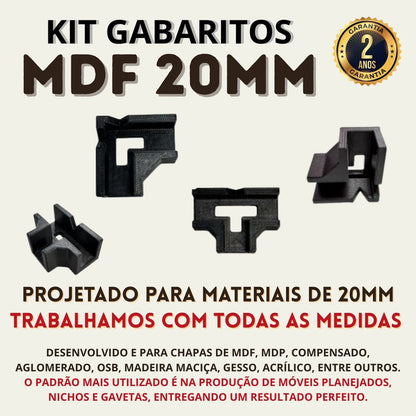 Kit 8 Gabaritos 20mm Montagem De Móveis Nichos Gavetas Mdf 0