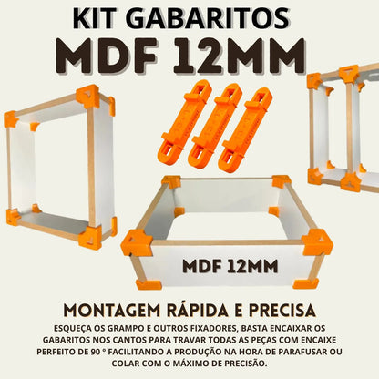 Kit Gabaritos Mdf 12mm Montagem De Móveis Nichos Gavetas Mdf