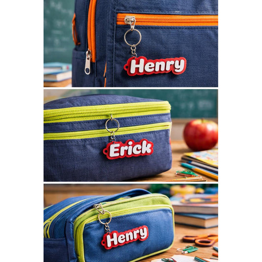 Kit 3 Chaveiros Com Nome Personalizado Tag Para Mochila Mala