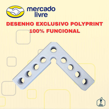 Kit 4 Esquadros 90o Marcenaria, Gavetas, Nichos 100x100mm Branco